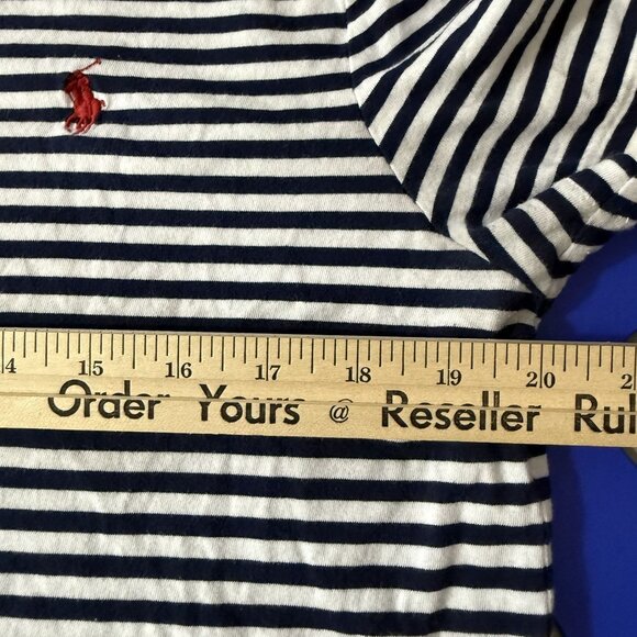 Polo Ralph Lauren Top Women's Large Crew Neck Short Sleeve T-Shirt Logo Stripe - Picture 9 of 12